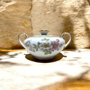 Vintage Tirschenreuth Bavaria “Apple Blossom” Sugar Bowl & Lid